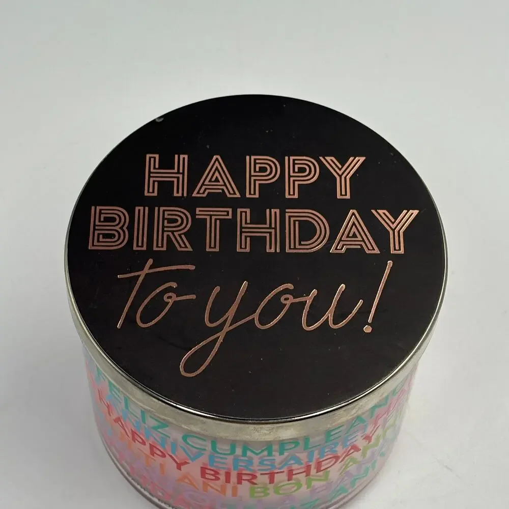 Bath & Body Works Happy Birthday 3-Wick Candle Cranberry Pear Bellini 14.5 oz